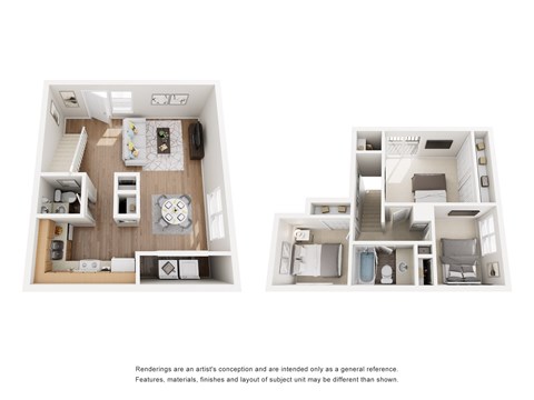 Floor plan for 3 beds, 1.5 baths, 1155 sqft